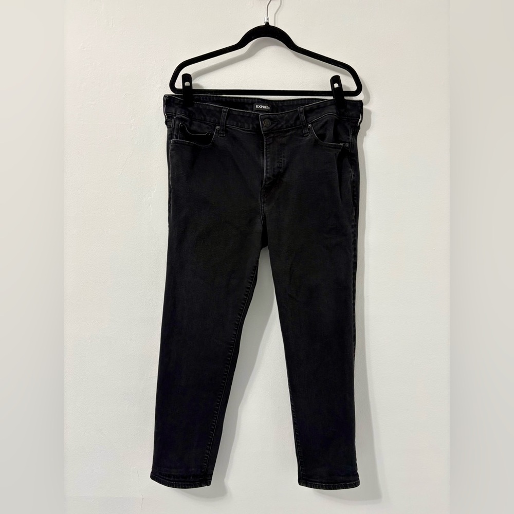 Express Slim Straight Stretch Black Jean Pants 36x30